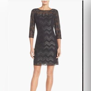 Ellen Tracy
Chevron Metallic Chiffon
Sheath Dress